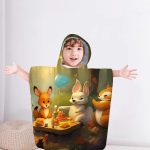 hooded kids beach towel7