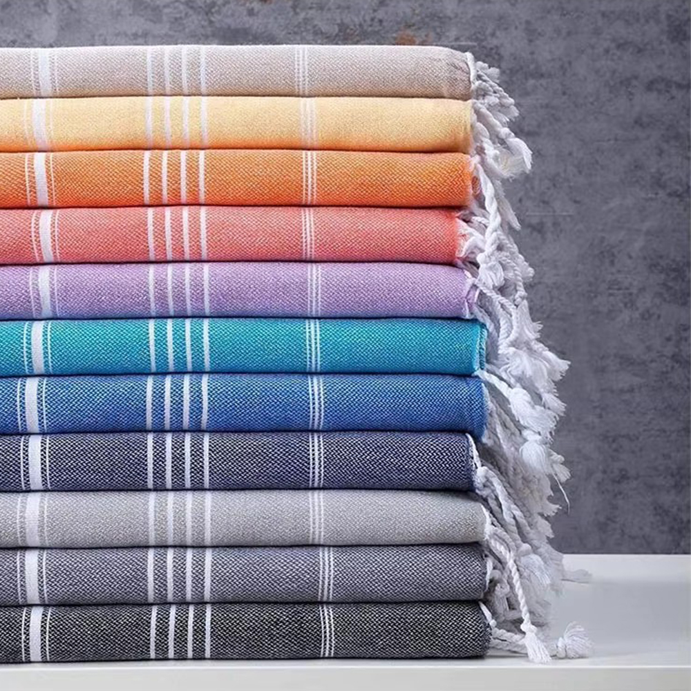 multi stripe turkish beach towel