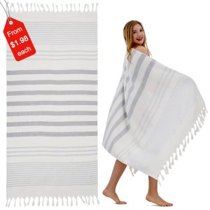 Custom tassel turkish beach towel